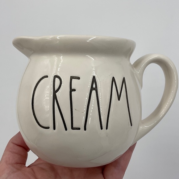 NWOT Rae Dunn by Magenta CREAM Oversized Creamer Pitcher Cup for Coffee or Tea - Picture 2 of 13